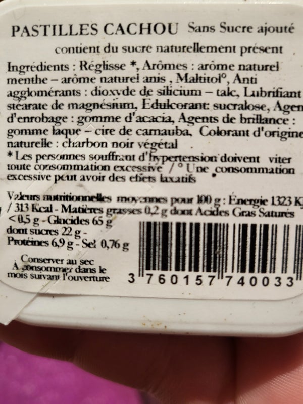 Le cachou DLC: 10/2027